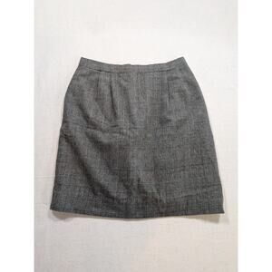 gray plaid mini pencil skirt size 10 poly wool blend‎